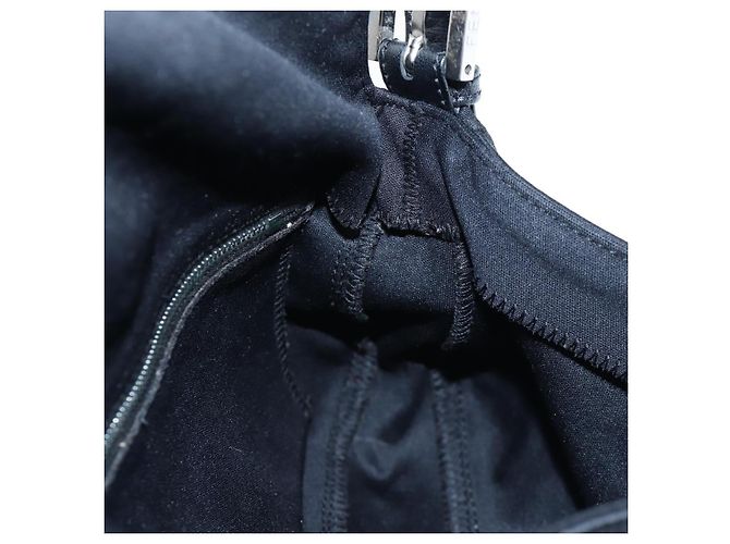Borsa a spalla FENDI Mamma Baguette in jersey di cotone nero e argento 26424 Auth am12709A - vista 22