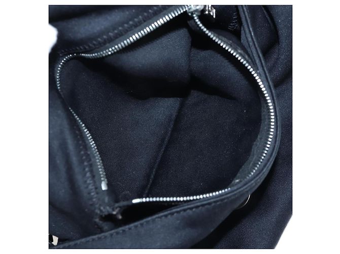 Borsa a spalla FENDI Mamma Baguette in jersey di cotone nero e argento 26424 Auth am12709A - vista 24