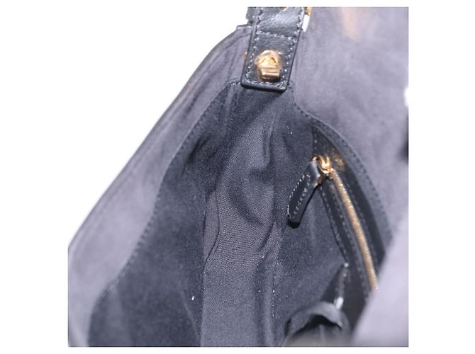 Borsa FENDI Mamma Baguette Studs Rhinestones Pelle Nero Oro 8BR600 Auth yk20953SM - vue 31