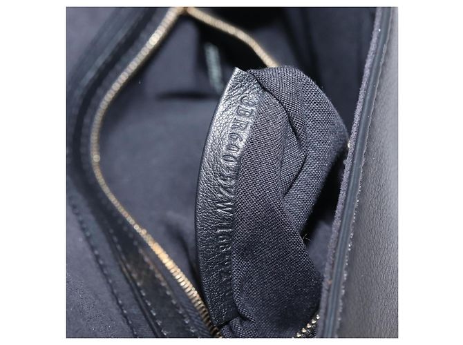 Borsa FENDI Mamma Baguette Studs Rhinestones Pelle Nero Oro 8BR600 Auth yk20953SM - vue 34