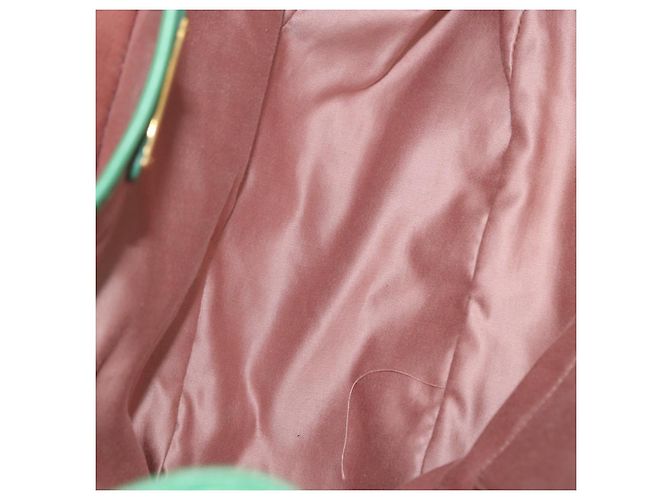 Bolso de mano Miu Miu Matelassé de cuero 2way Verde Oro Auth 167731M Dorado - vista 10