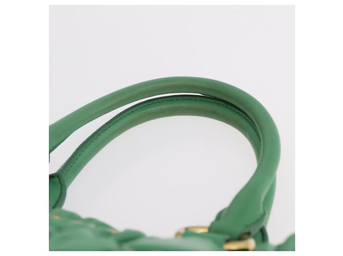 Bolso de mano Miu Miu Matelassé de cuero 2way Verde Oro Auth 167731M Dorado - vista 15