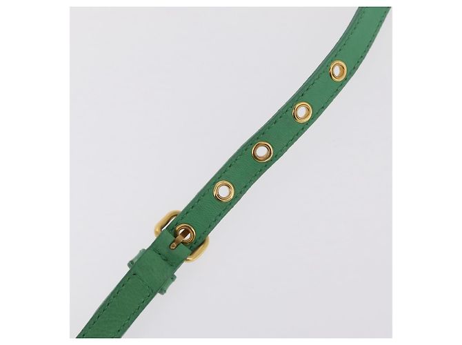 Bolso de mano Miu Miu Matelassé de cuero 2way Verde Oro Auth 167731M Dorado - vista 20