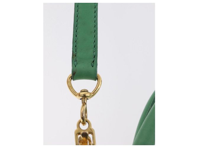 Bolso de mano Miu Miu Matelassé de cuero 2way Verde Oro Auth 167731M Dorado - vista 22