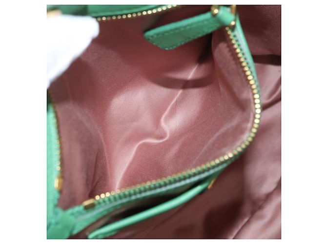Bolso de mano Miu Miu Matelassé de cuero 2way Verde Oro Auth 167731M Dorado - vista 32