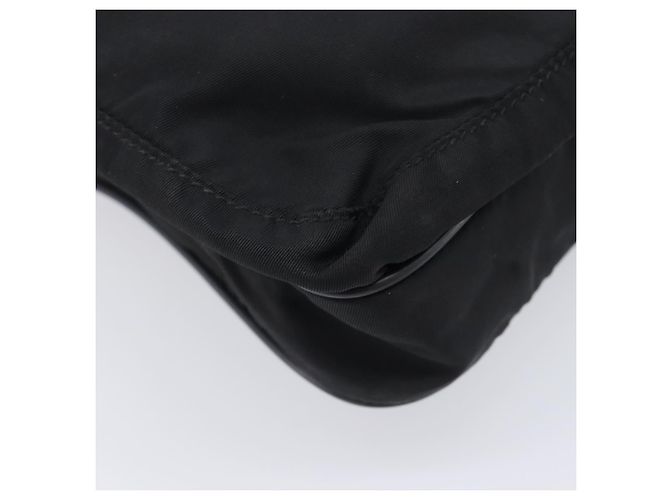 Bolsa de Ombro PRADA Nylon Preto Prata Auth 206731A - vista 11