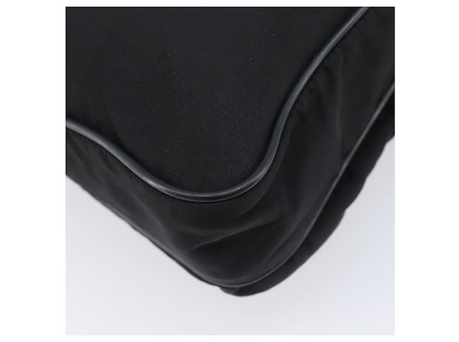 Bolsa de Ombro PRADA Nylon Preto Prata Auth 206731A - vista 13