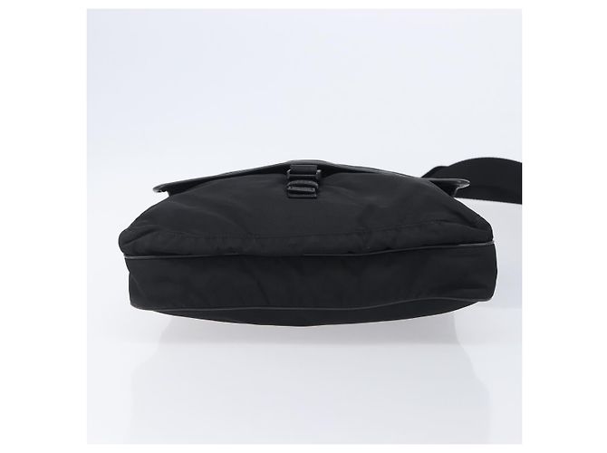 Bolsa de Ombro PRADA Nylon Preto Prata Auth 206731A - vista 9