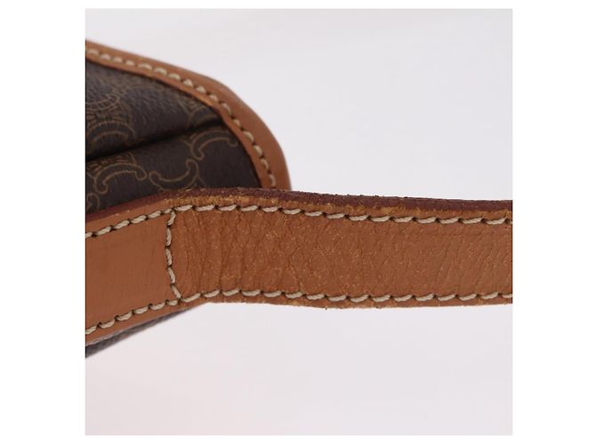 Céline Bolso de hombro CELINE Macadam Canvas PVC Leather Brown Gold Auth 206060 Castaño Dorado - vista 12