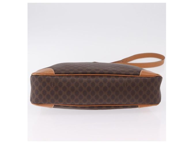 Céline Bolso de hombro CELINE Macadam Canvas PVC Leather Brown Gold Auth 206060 Castaño Dorado - vista 14