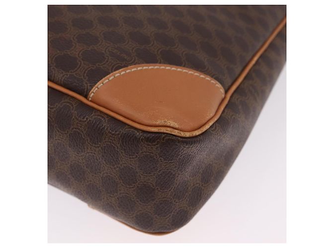 Céline Bolso de hombro CELINE Macadam Canvas PVC Leather Brown Gold Auth 206060 Castaño Dorado - vista 16