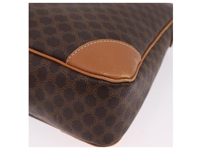 Céline Bolso de hombro CELINE Macadam Canvas PVC Leather Brown Gold Auth 206060 Castaño Dorado - vista 18