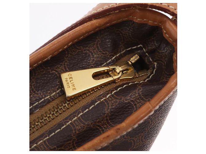 Céline Bolso de hombro CELINE Macadam Canvas PVC Leather Brown Gold Auth 206060 Castaño Dorado - vista 19