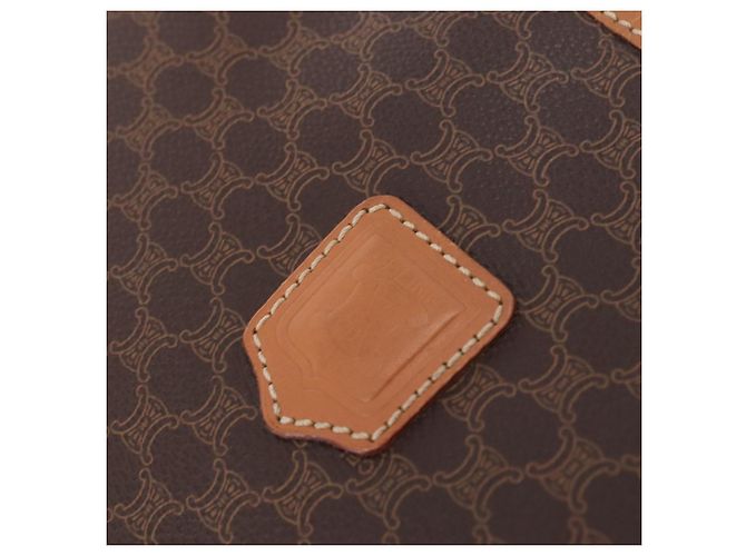 Céline Bolso de hombro CELINE Macadam Canvas PVC Leather Brown Gold Auth 206060 Castaño Dorado - vista 20