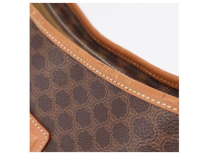 Céline Bolso de hombro CELINE Macadam Canvas PVC Leather Brown Gold Auth 206060 Castaño Dorado - vista 21
