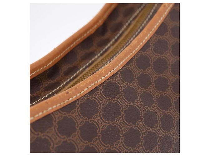 Céline Bolso de hombro CELINE Macadam Canvas PVC Leather Brown Gold Auth 206060 Castaño Dorado - vista 22