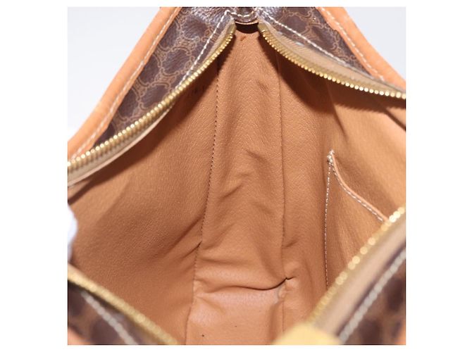 Céline Bolso de hombro CELINE Macadam Canvas PVC Leather Brown Gold Auth 206060 Castaño Dorado - vista 26