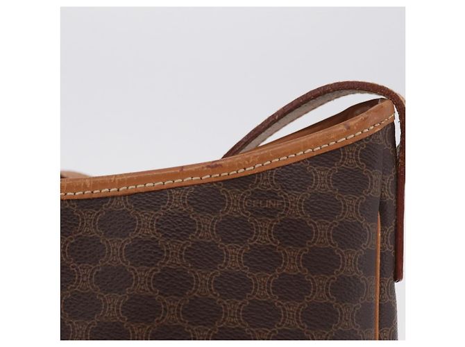 Céline Bolso de hombro CELINE Macadam Canvas PVC Leather Brown Gold Auth 206060 Castaño Dorado - vista 3