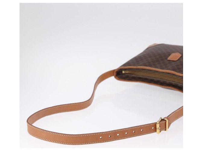 Céline Bolso de hombro CELINE Macadam Canvas PVC Leather Brown Gold Auth 206060 Castaño Dorado - vista 9