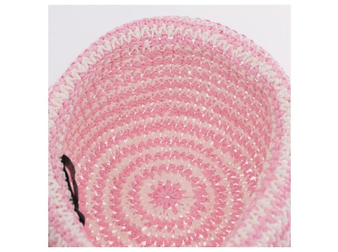 Sombrero CHANEL Paja M Rosa CC Auth 167758M - vista 12