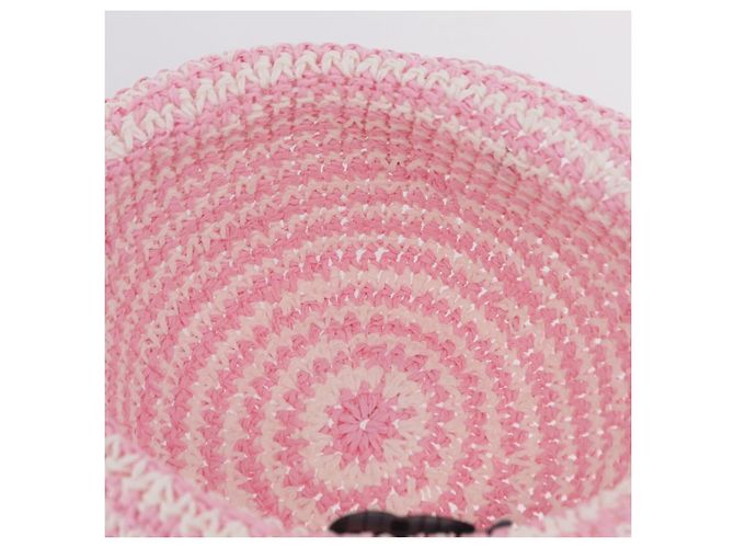 Sombrero CHANEL Paja M Rosa CC Auth 167758M - vista 14