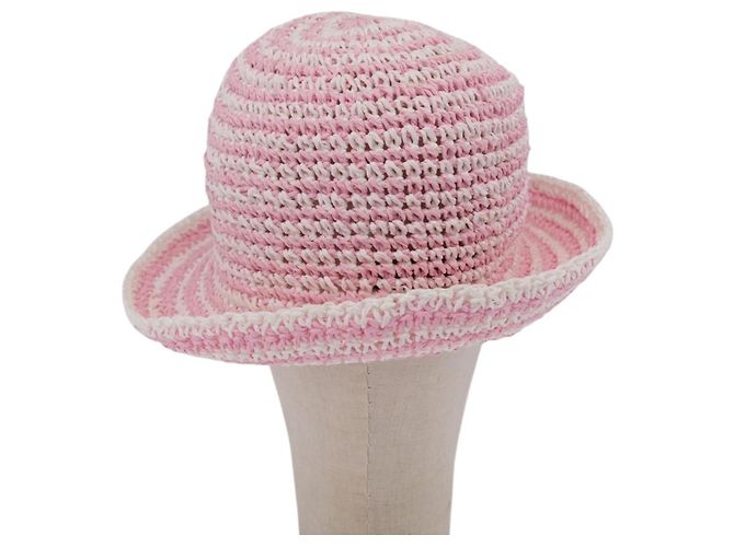Sombrero CHANEL Paja M Rosa CC Auth 167758M - vista 3