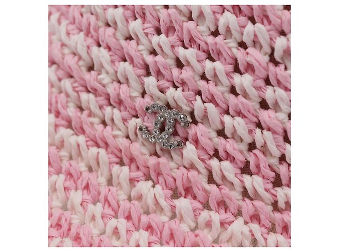 Sombrero CHANEL Paja M Rosa CC Auth 167758M - vista 5