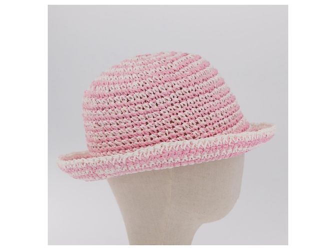 Sombrero CHANEL Paja M Rosa CC Auth 167758M - vista 6
