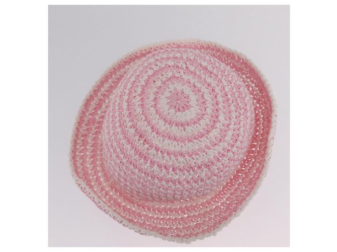 Sombrero CHANEL Paja M Rosa CC Auth 167758M - vista 7