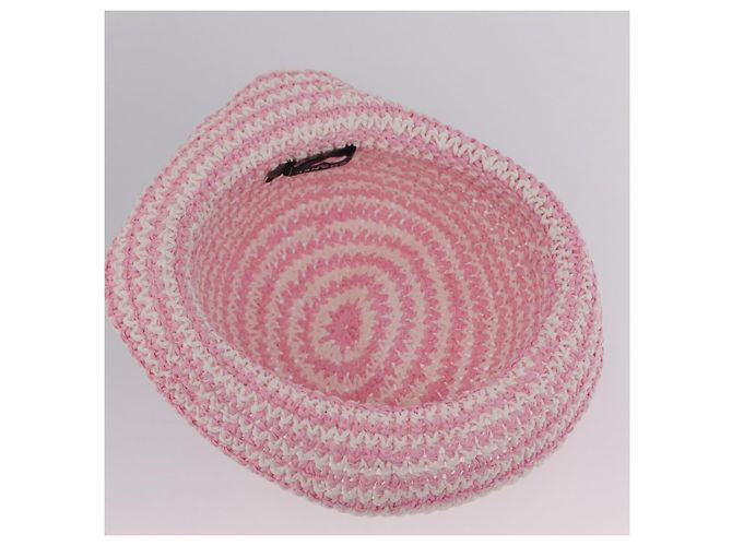 Sombrero CHANEL Paja M Rosa CC Auth 167758M - vista 8