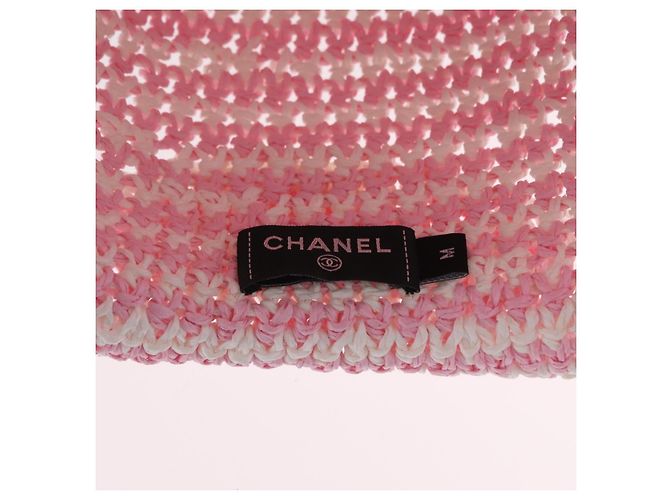 Sombrero CHANEL Paja M Rosa CC Auth 167758M - vista 9