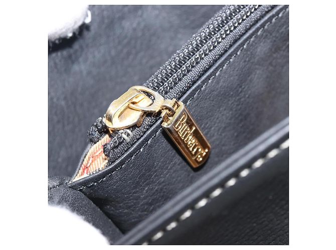 Borsa a mano Burberrys in pelle nera e oro autentica 206753A Nero D'oro - vista 15