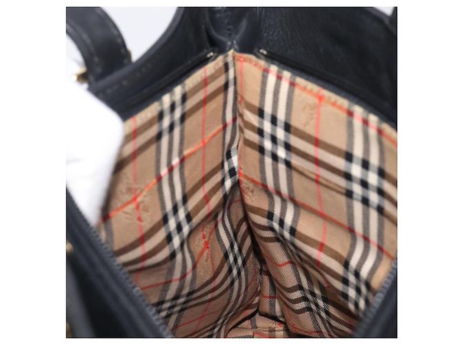 Borsa a mano Burberrys in pelle nera e oro autentica 206753A Nero D'oro - vista 18