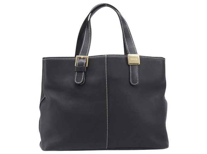Borsa a mano Burberrys in pelle nera e oro autentica 206753A Nero D'oro - vista 2