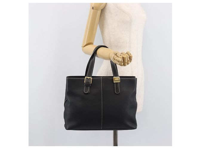 Borsa a mano Burberrys in pelle nera e oro autentica 206753A Nero D'oro - vista 21