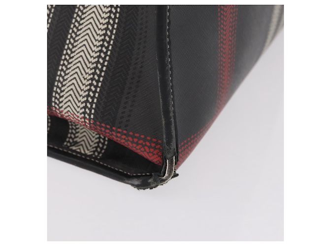 BURBERRY Nova Check Handtasche PVC Leather Black Red Auth 205962 Schwarz Rot - Ansicht 9