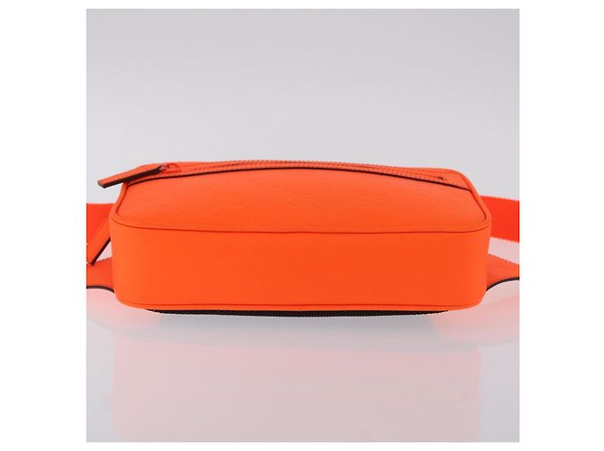 GUCCI GuccissimaGG Gürteltasche aus Leder Orange Silver 771422 Auth LN064V - Ansicht 11