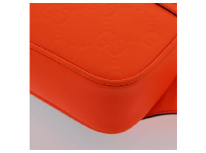 GUCCI GuccissimaGG Gürteltasche aus Leder Orange Silver 771422 Auth LN064V - Ansicht 13