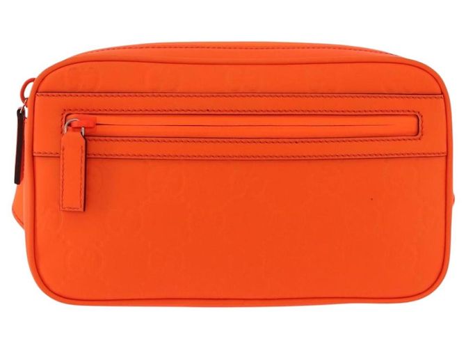 GUCCI GuccissimaGG Gürteltasche aus Leder Orange Silver 771422 Auth LN064V - Ansicht 2