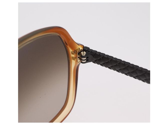 Gafas de sol Bottega Veneta Plástico Marrón Tono Dorado Auth BA16149 Castaño - vista 8