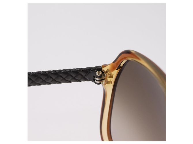 Gafas de sol Bottega Veneta Plástico Marrón Tono Dorado Auth BA16149 Castaño - vista 9