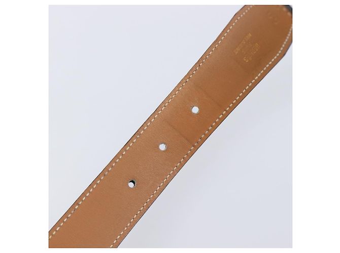 Hermès HERMES Chaine d Ancre Gürtel Leather 30.3"" 65 Gold Black Auth 205053M Schwarz Golden - Ansicht 10