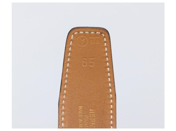 Hermès HERMES Chaine d Ancre Gürtel Leather 30.3"" 65 Gold Black Auth 205053M Schwarz Golden - Ansicht 12