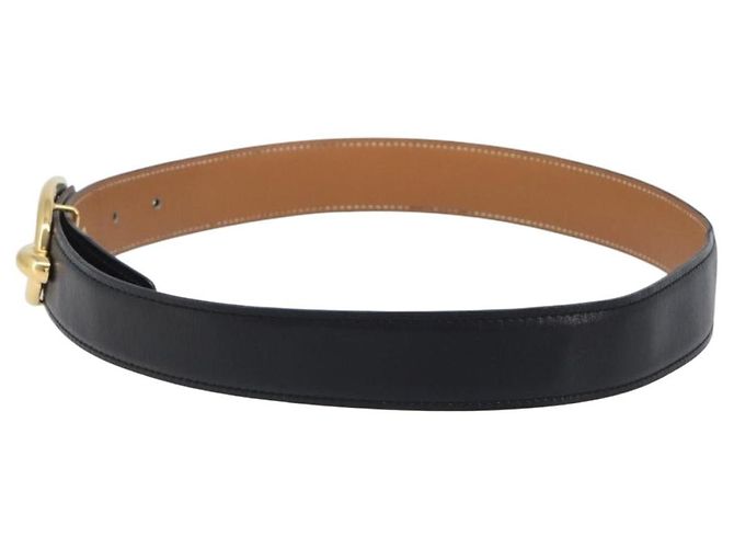 Hermès HERMES Chaine d Ancre Gürtel Leather 30.3"" 65 Gold Black Auth 205053M Schwarz Golden - Ansicht 3