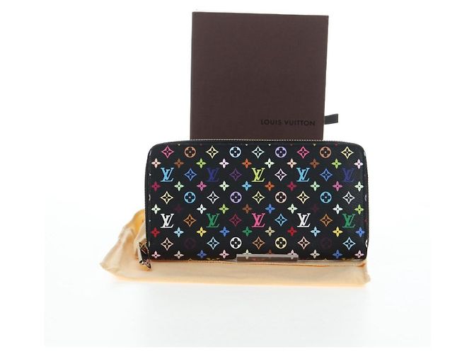 LOUIS VUITTON Monogram Multicolor Zippy Wallet Wallet M60050 LV Auth BA15783V Black - view 12