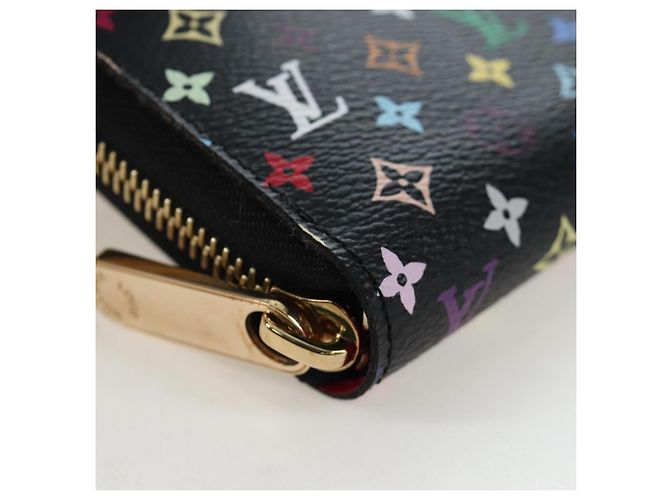 LOUIS VUITTON Monogram Multicolor Zippy Wallet Wallet M60050 LV Auth BA15783V Black - view 7