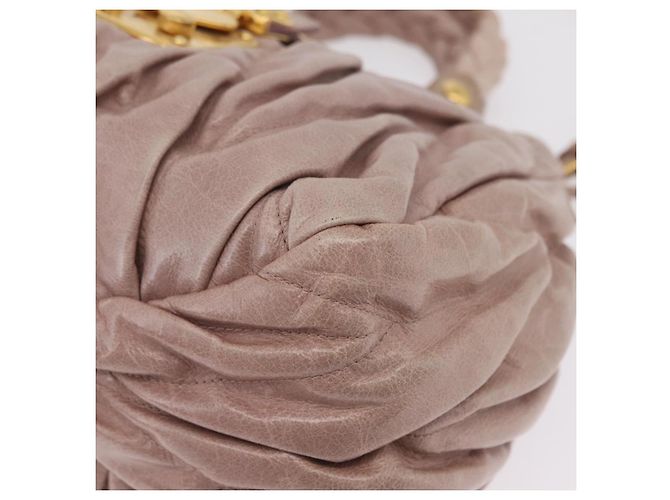 Borsa a mano Miu Miu Matelassé in pelle 2way Rosa Oro Auth 167651A D'oro - vista 19