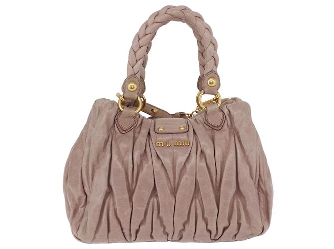 Borsa a mano Miu Miu Matelassé in pelle 2way Rosa Oro Auth 167651A D'oro - vista 2