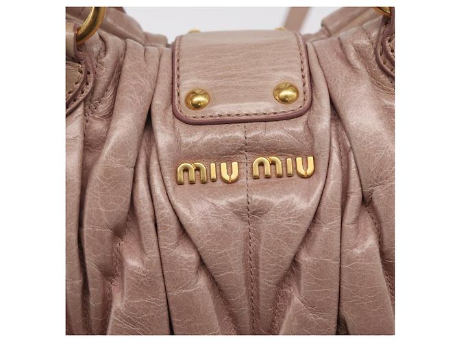 Borsa a mano Miu Miu Matelassé in pelle 2way Rosa Oro Auth 167651A D'oro - vista 22