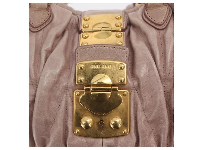 Borsa a mano Miu Miu Matelassé in pelle 2way Rosa Oro Auth 167651A D'oro - vista 23